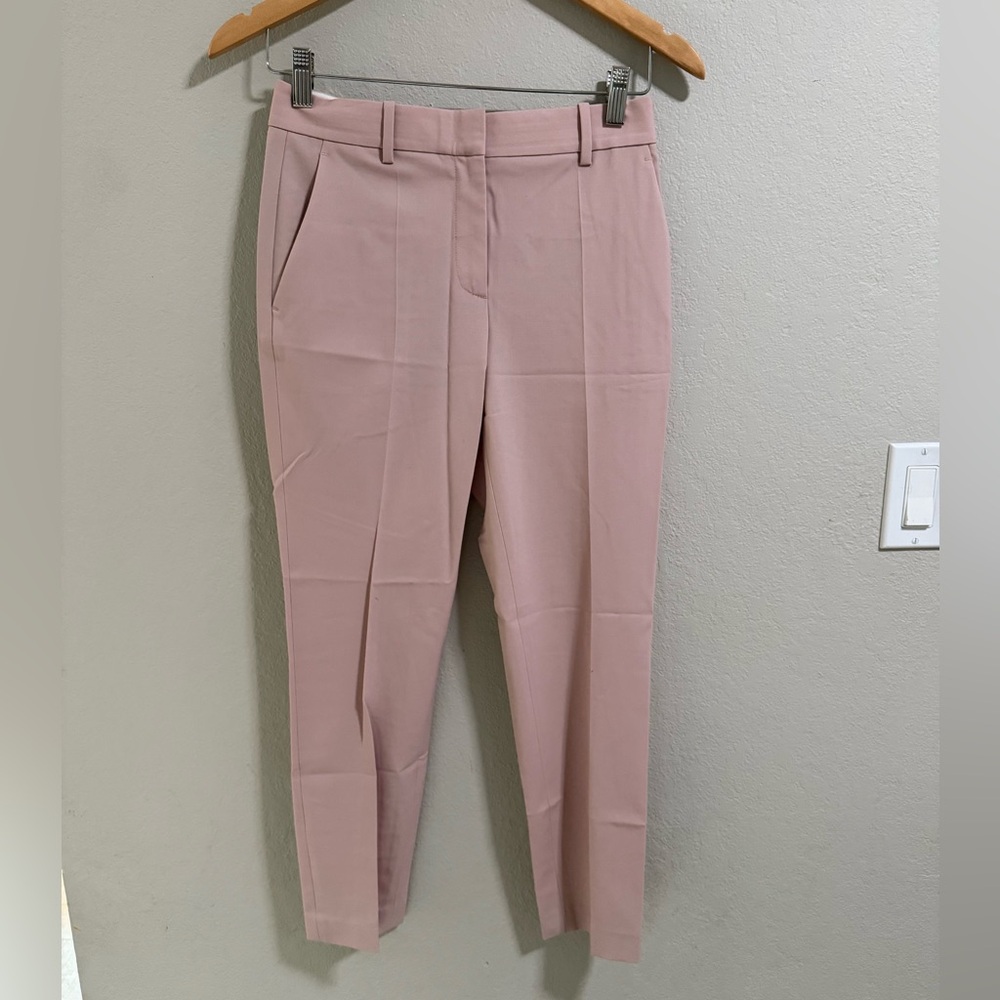Theory Treeca Pink Wool Blend Slim Ankle Pants Size 00